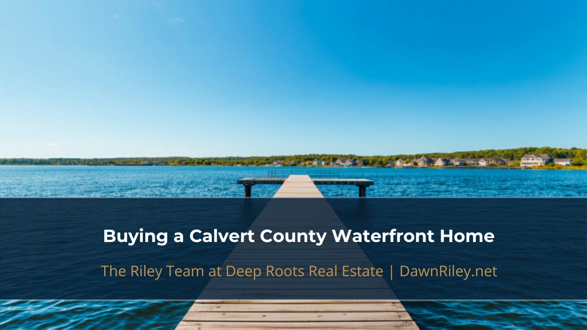 A Chesapeake Bay waterfront home with a private pier in Huntingtown Calvert County Maryland