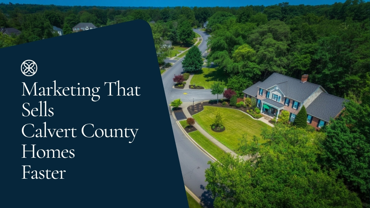 A Huntingtown Calvert County Maryland home being marketed with drone photography and social media