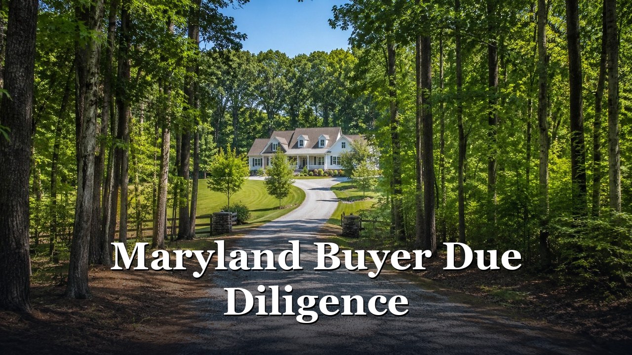 A private road leading to a home in Calvert County, Maryland.
