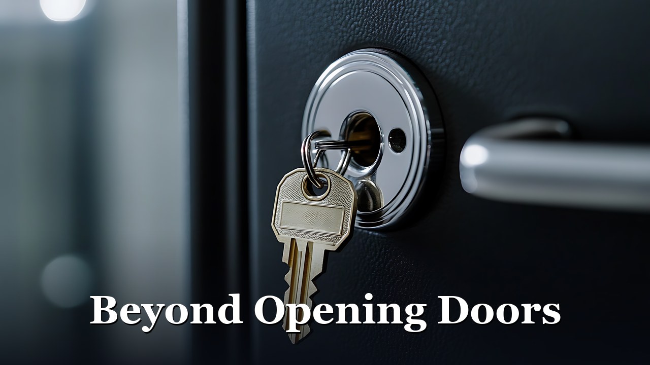 A key in the lock of a front door, the smallest part of what a buyer's agent actually does.